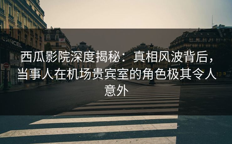 西瓜影院深度揭秘：真相风波背后，当事人在机场贵宾室的角色极其令人意外