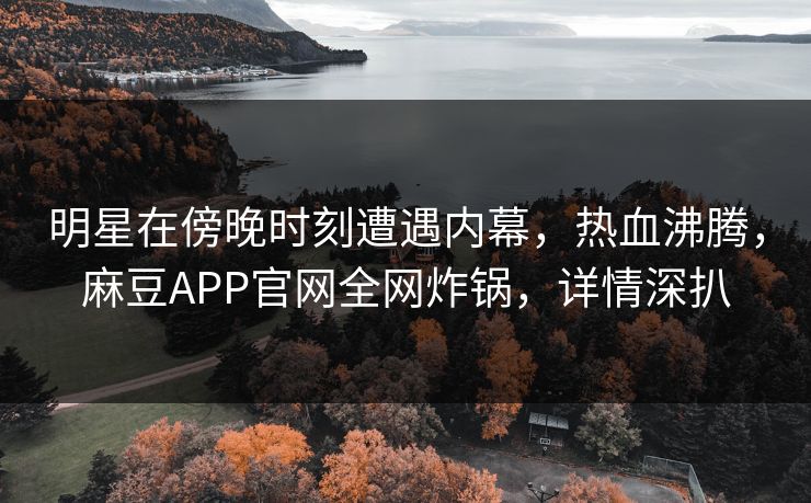 明星在傍晚时刻遭遇内幕,热血沸腾,麻豆APP官网全网炸锅,详情深扒 明星在傍晚时刻遭遇内幕,热血沸腾,麻豆APP官网全网炸锅,详情深扒