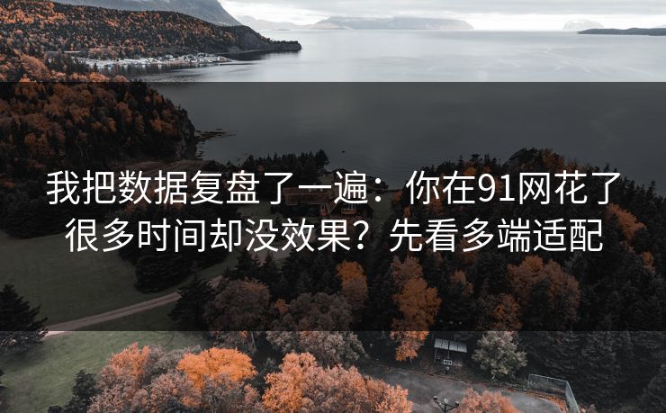 我把数据复盘了一遍：你在91网花了很多时间却没效果？先看多端适配
