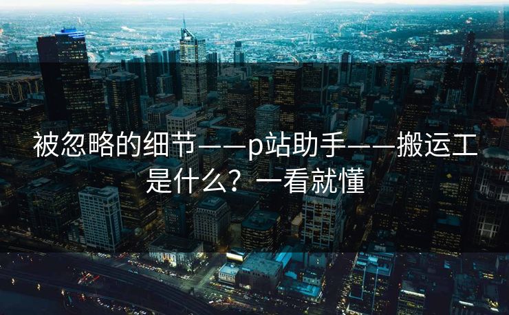 被忽略的细节——p站助手——搬运工是什么？一看就懂